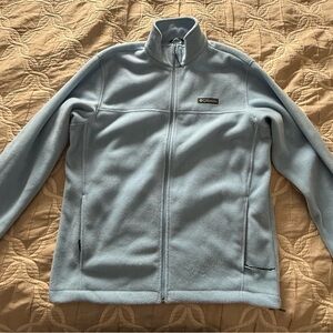 Columbia Men’s Fleece Light Blue Full Zip Jacket Size Large In Great Condition